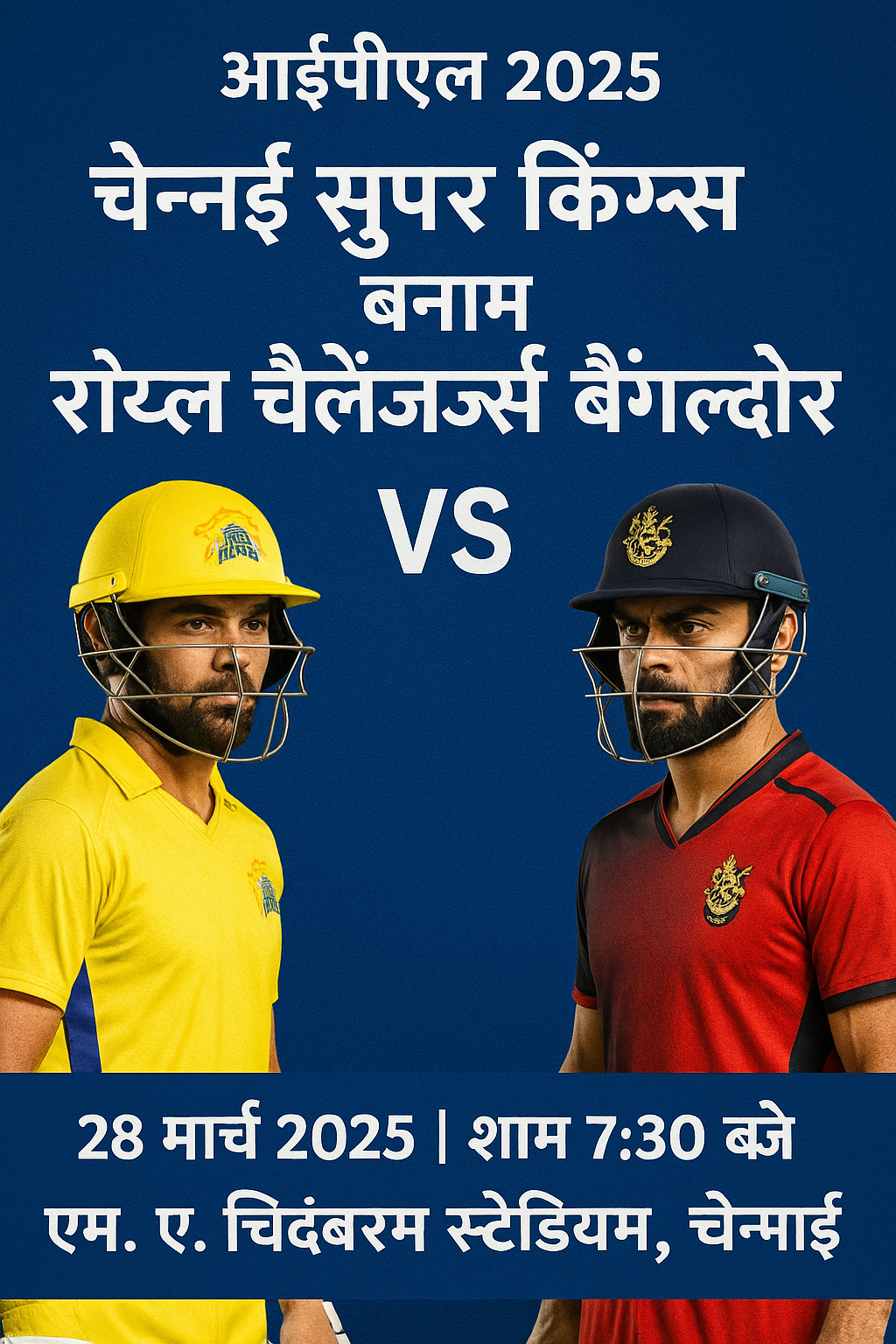आईपीएल 2025: चेन्नई सुपर किंग्स बनाम रॉयल चैलेंजर्स बैंगलोर (CSK vs RCB)
